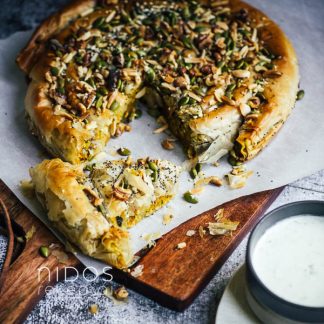 Filo tešlos pyragas su vegetarišku įdaru