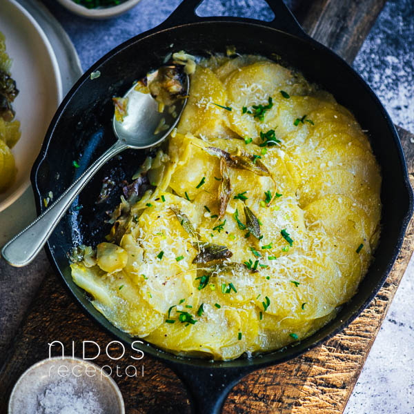 Porų ir bulvių gratinas