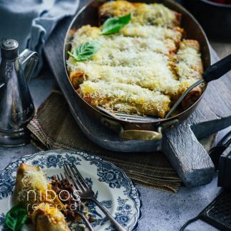 Moussaka blyneliai, užkepti orkaitėje