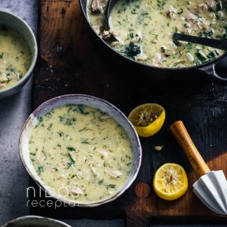 Graikiška vištienos sriuba avgolemono